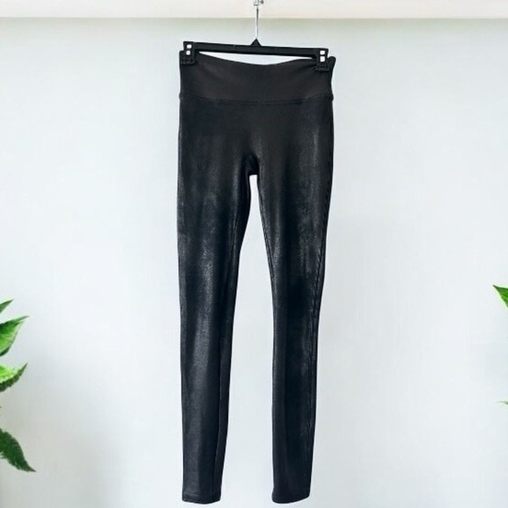 SPANX Women's Size Small Ready to Wow Faux Leather Leggings Style‎ 2437 Black